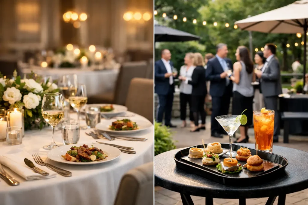 Seated Dinner Versus Cocktail Reception: Which Fits?